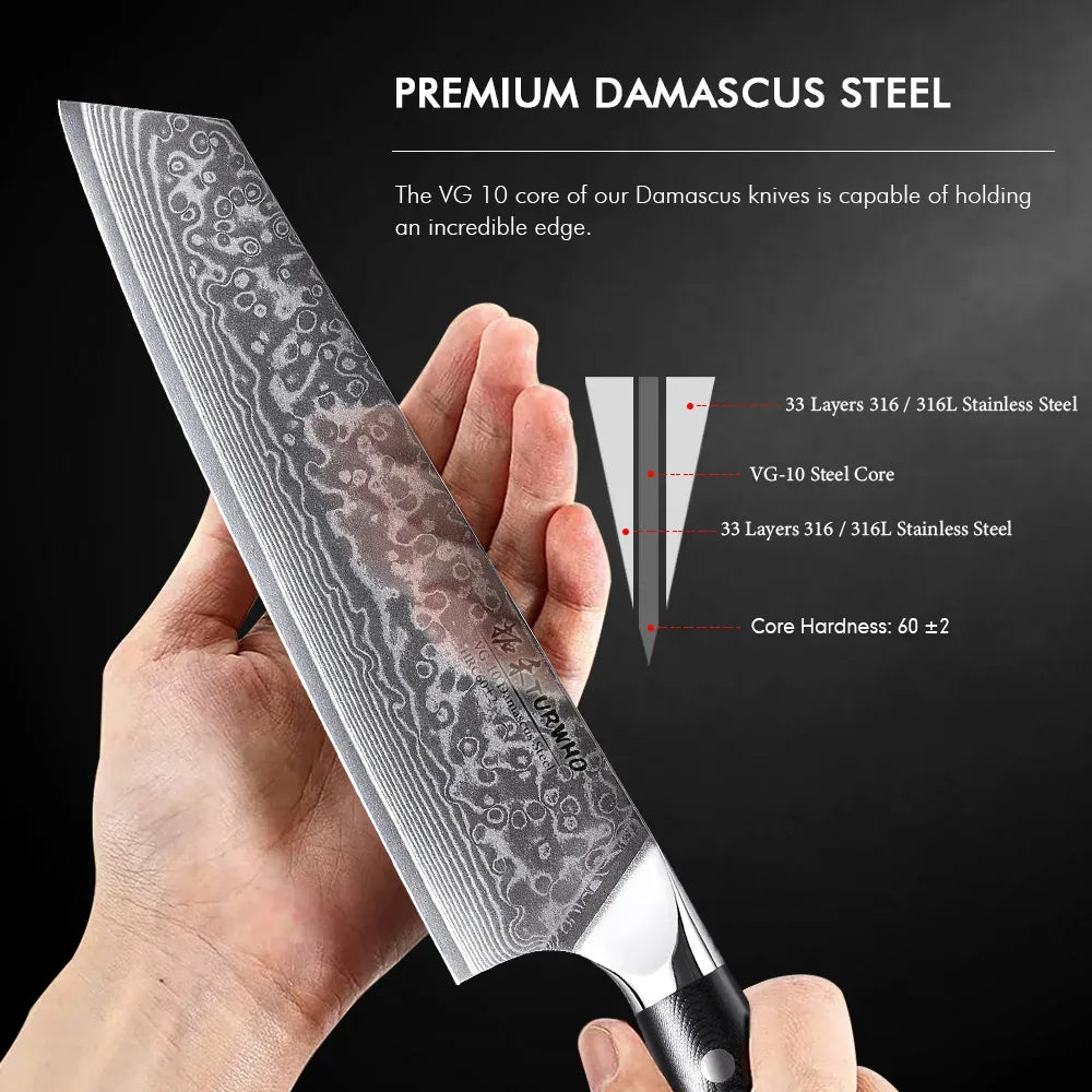 67-Layer Damascus Kiritsuke Chef Knife