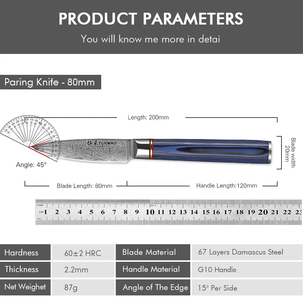 Damascus Steel Paring Knife