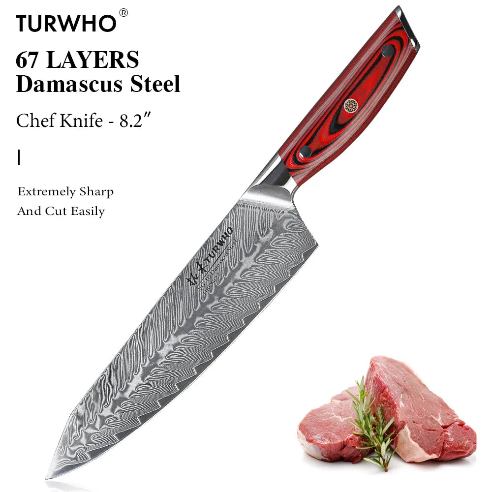 67-Layer Damascus Steel Chef Knife